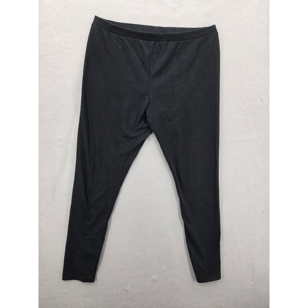 Ava & Viv Black High Waisted Cotton Stretch Leggings Plus Size 1X Athleisure